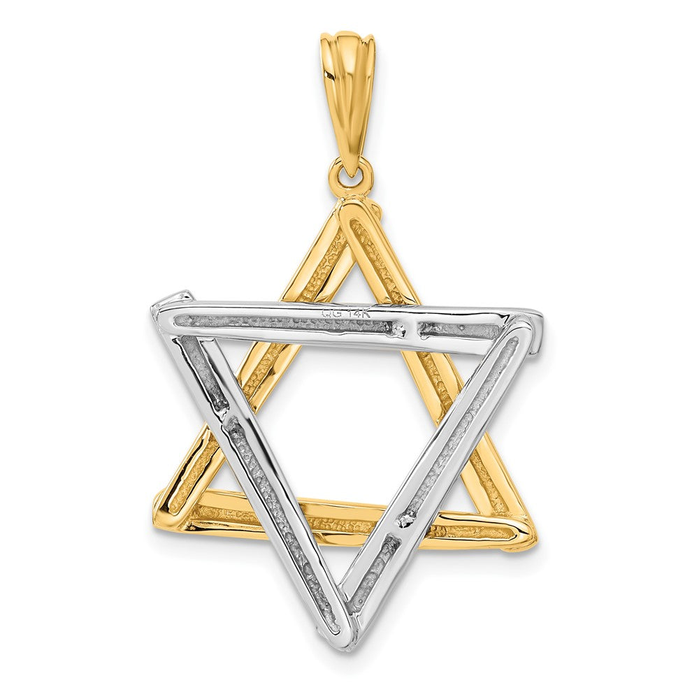 14k Two-tone Gold Star Of David Pendant