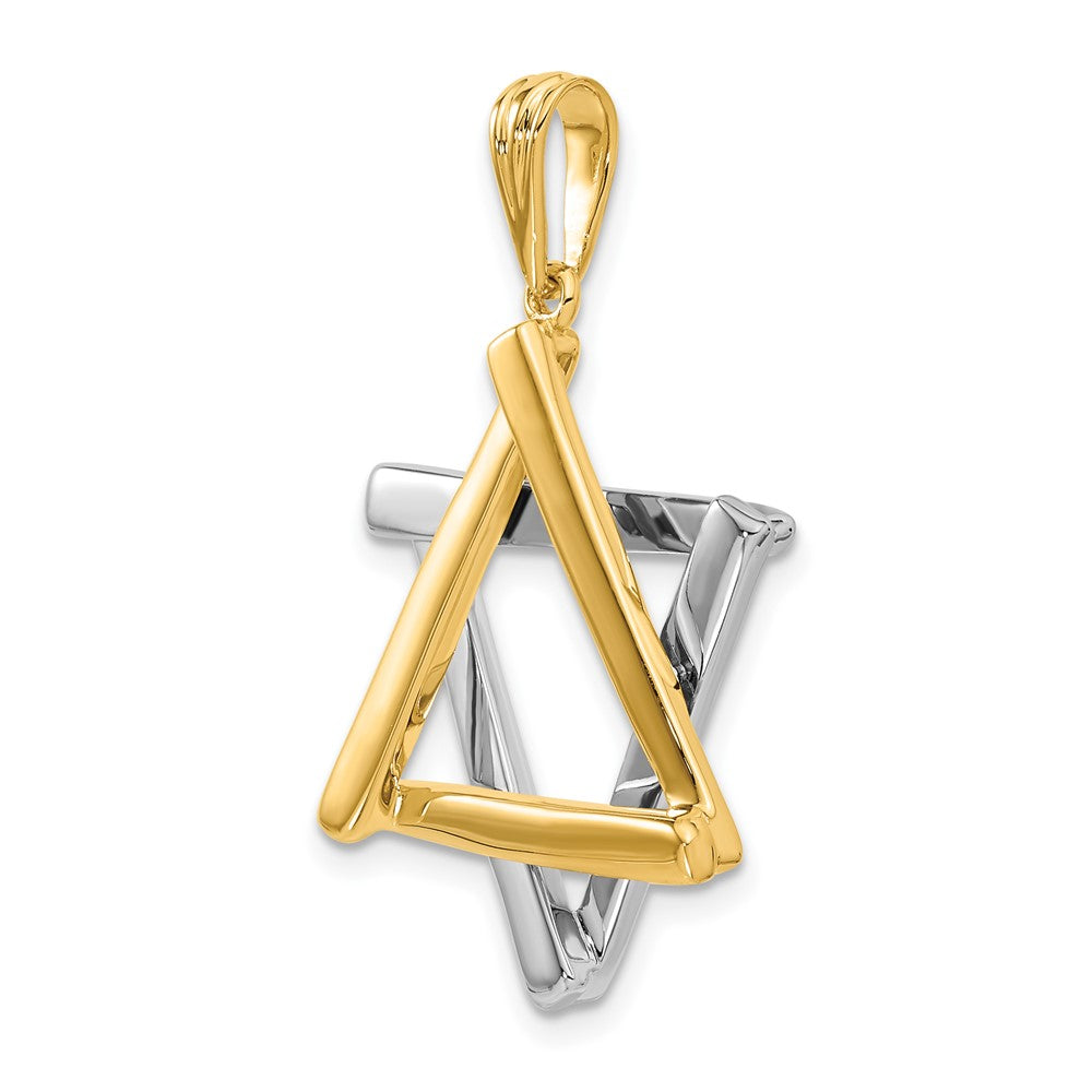 14k Two-tone Gold Star Of David Pendant