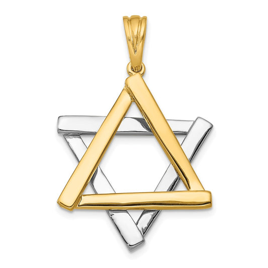 14k Two-tone Gold Star Of David Pendant