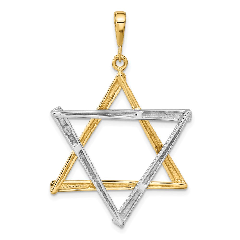 14k Two-tone Gold Star Of David Pendant