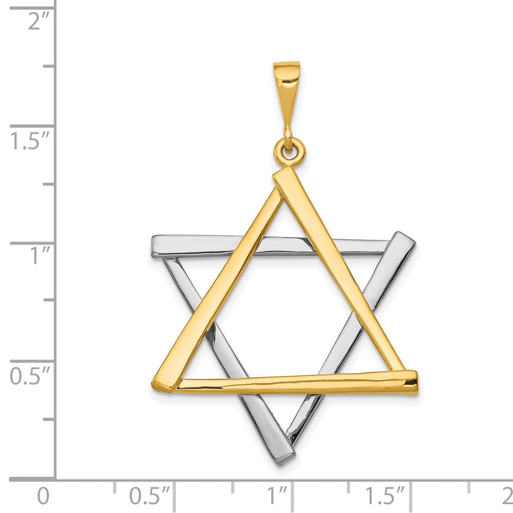 14k Two-tone Gold Star Of David Pendant