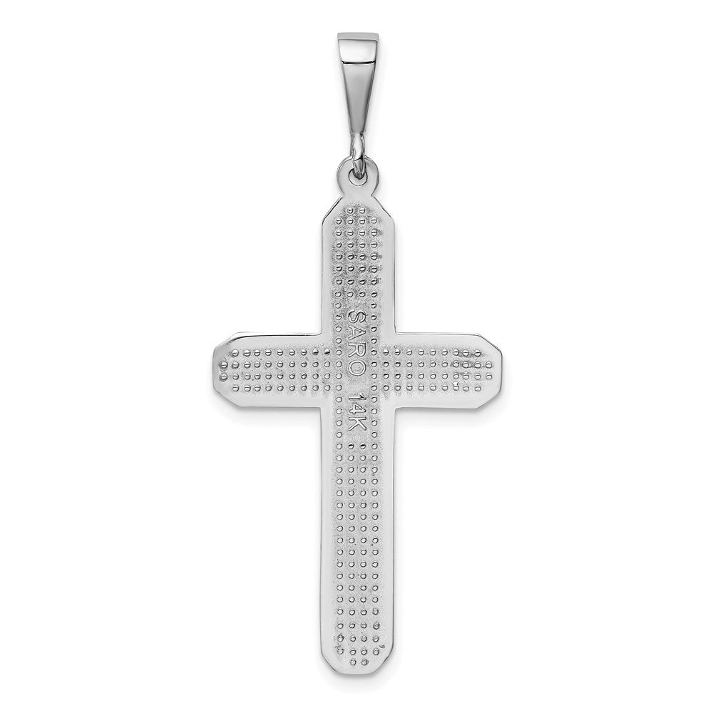 14k White Gold Cross Pendant