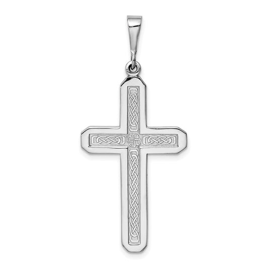 14k White Gold Cross Pendant