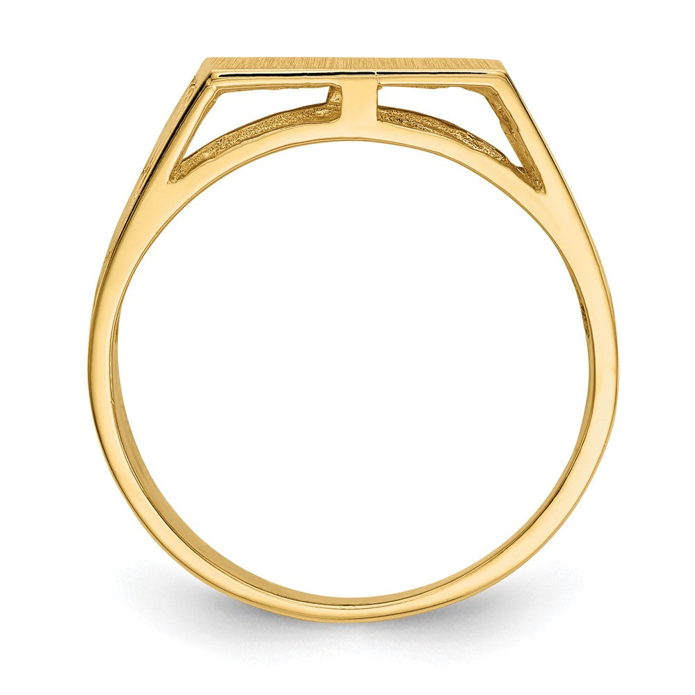 14K Yellow Gold 12.0x12.5mm Open Back Men's Signet Ring