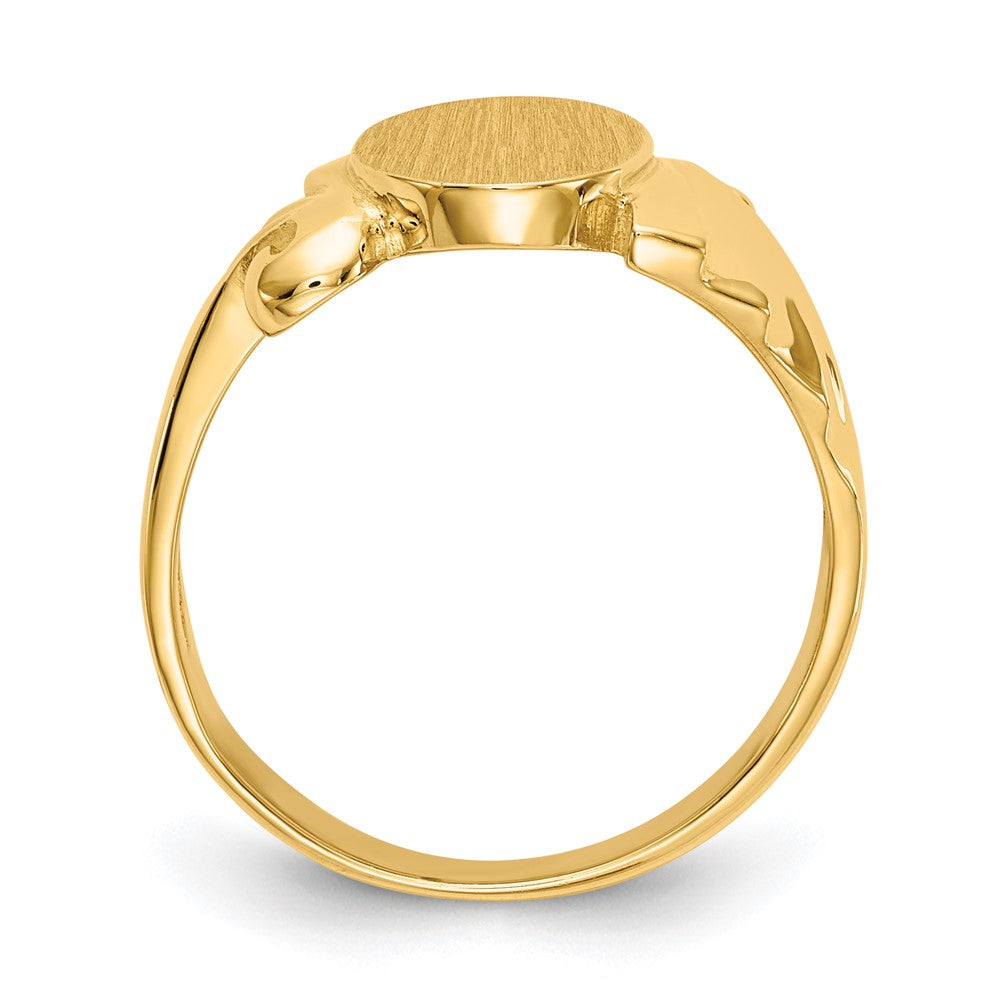 14K Yellow Gold 8.5x10.0mm Open Back Signet Ring