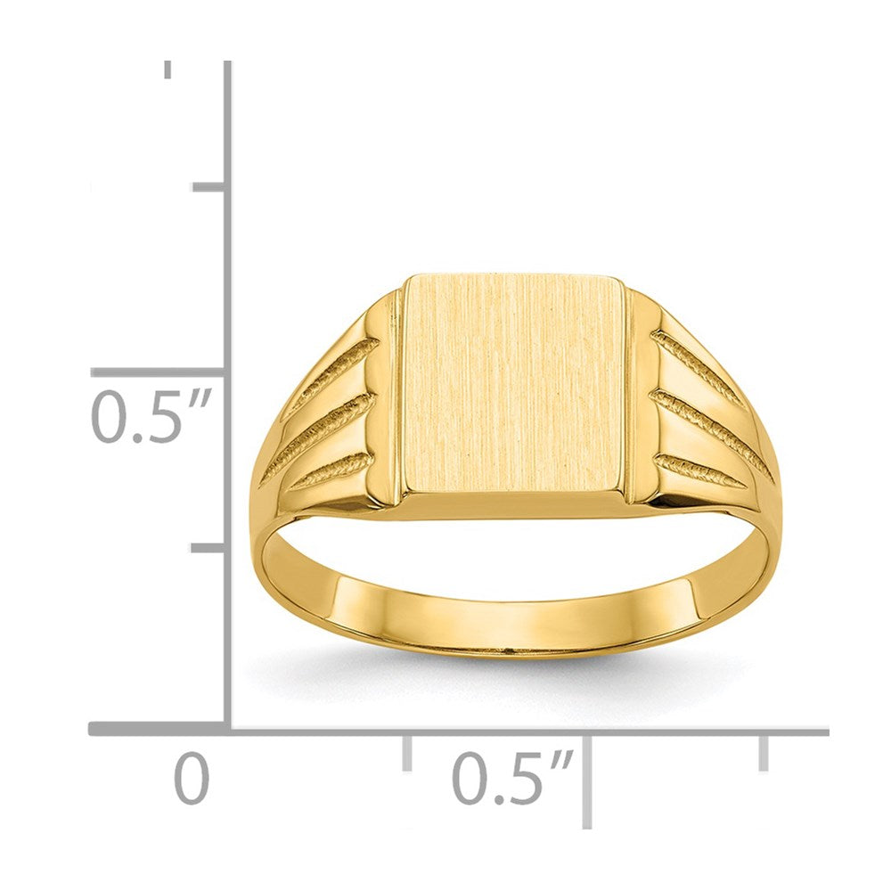 14K Yellow Gold 9.0x8.0mm Open Back Signet Ring