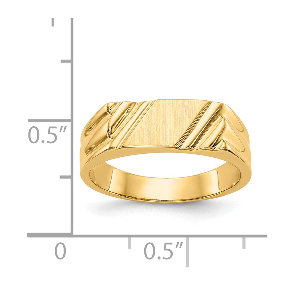 14K Yellow Gold 5.5x5.5mm Open Back Signet Ring