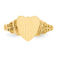 14K Yellow Gold 8.0x8.5mm Closed Back Children's Heart Signet Ring