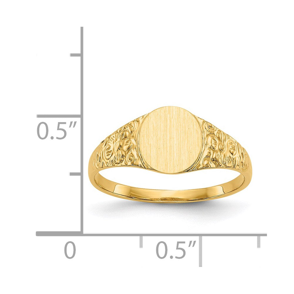 14K Yellow Gold 8.0x7.0mm Closed Back Signet Ring