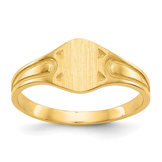 14K Yellow Gold 6.5x4.0mm Closed Back Children's Signet Ring