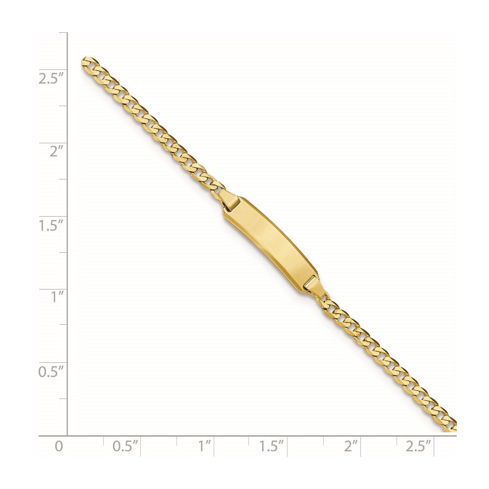 Solid 14K Yellow Gold Curb Link ID Bracelet