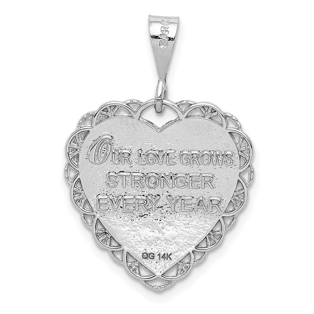 14k White Gold Reversible 50th ANNIVERSARY Charm