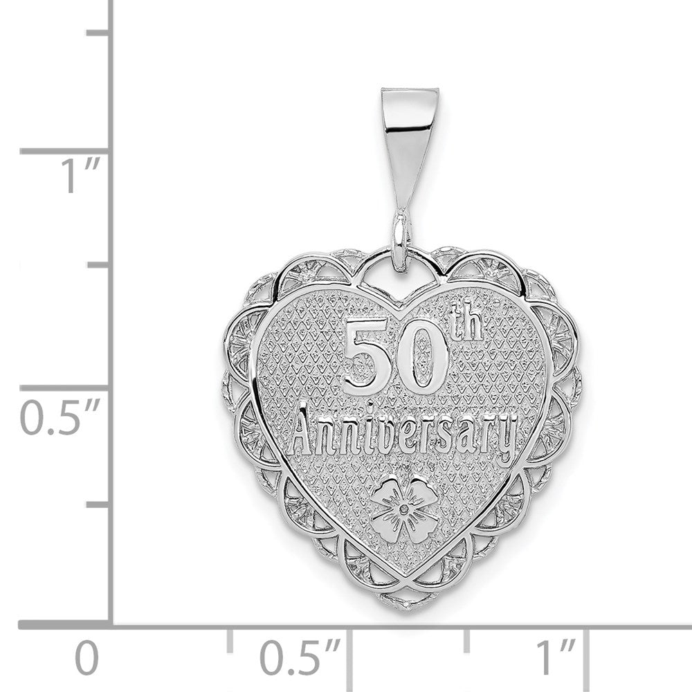 14k White Gold Reversible 50th ANNIVERSARY Charm