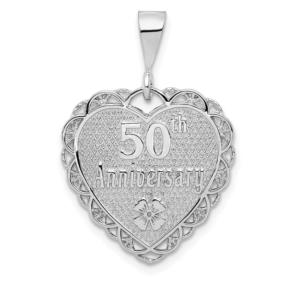 14k White Gold Reversible 50th ANNIVERSARY Charm