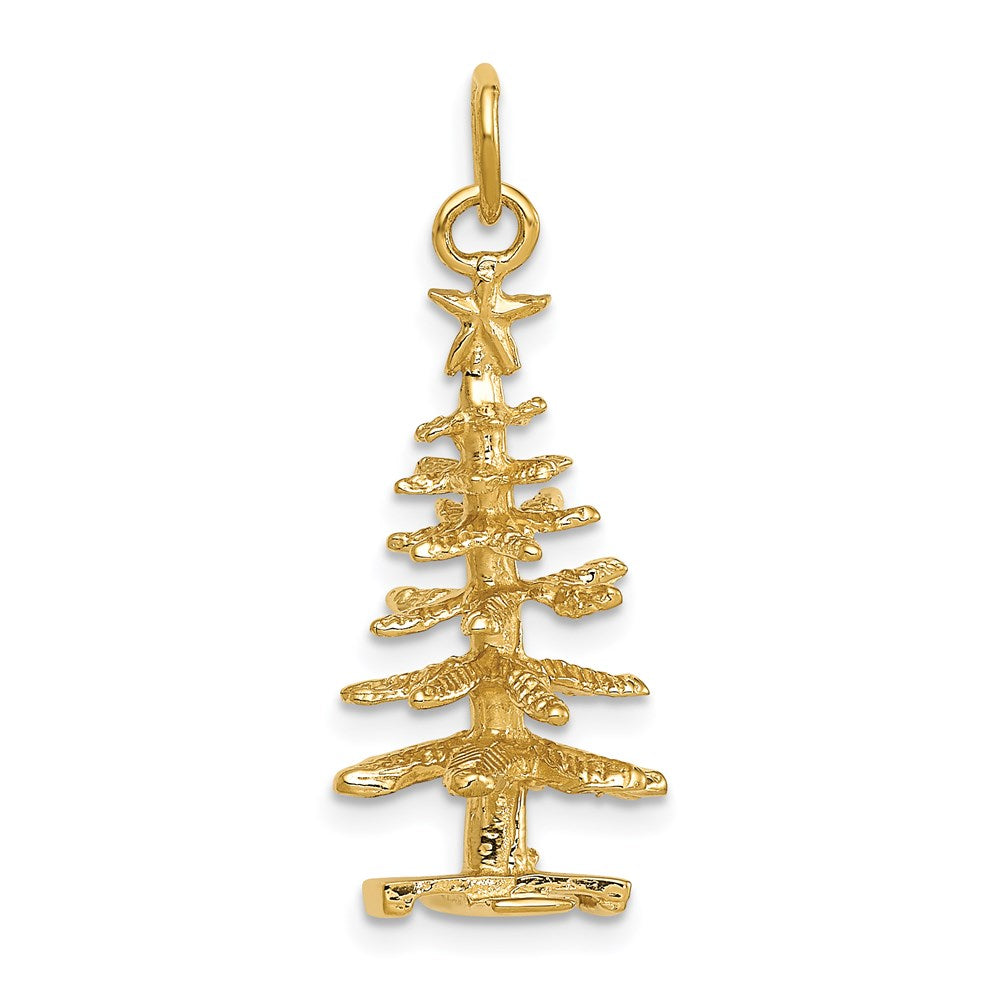 14k Yellow Gold 3-D Christmas Tree Charm