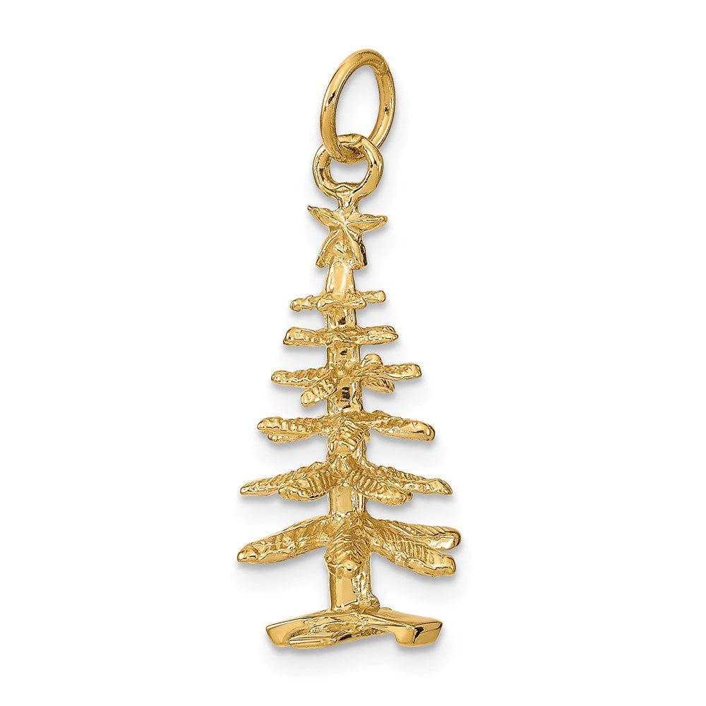 14k Yellow Gold 3-D Christmas Tree Charm