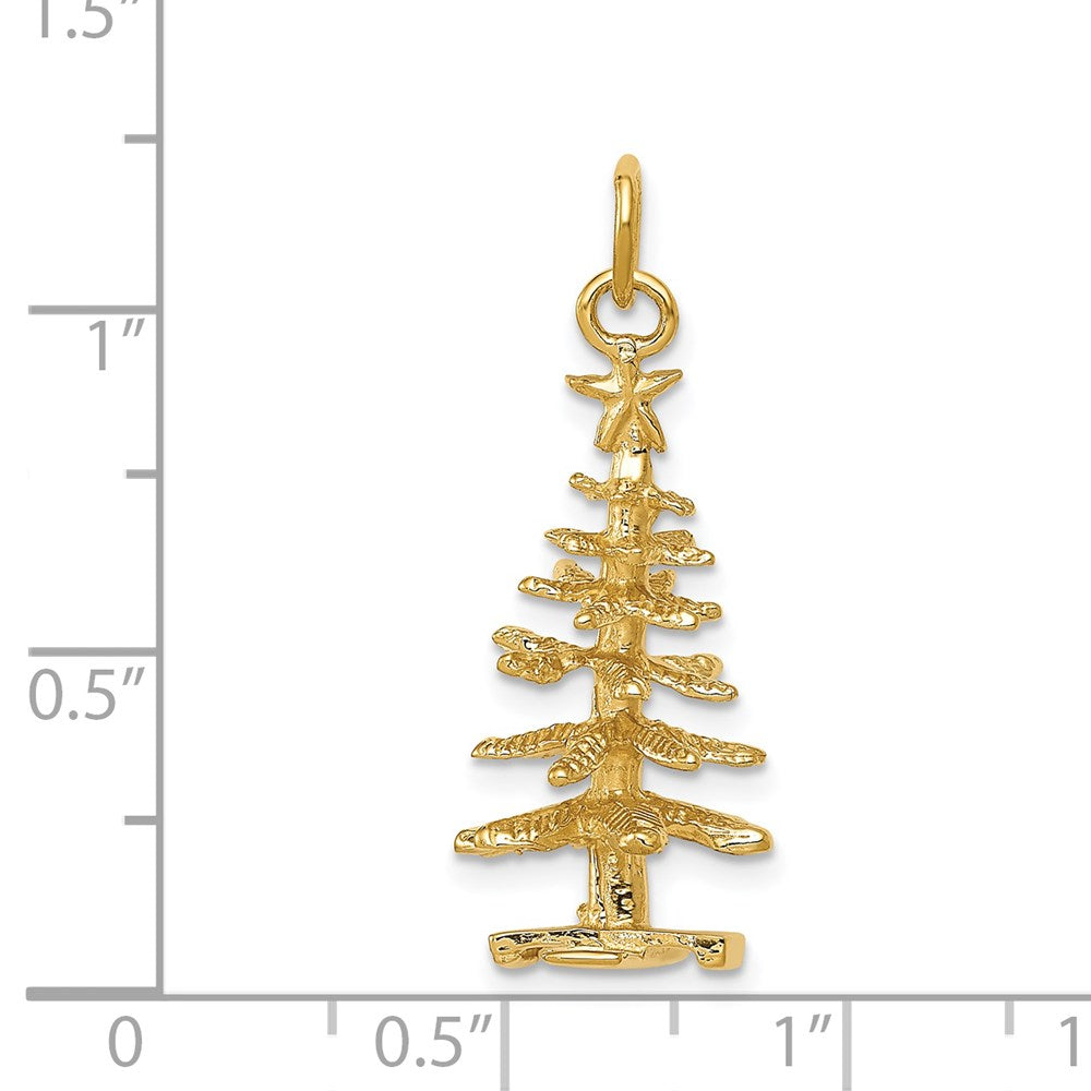 14k Yellow Gold 3-D Christmas Tree Charm