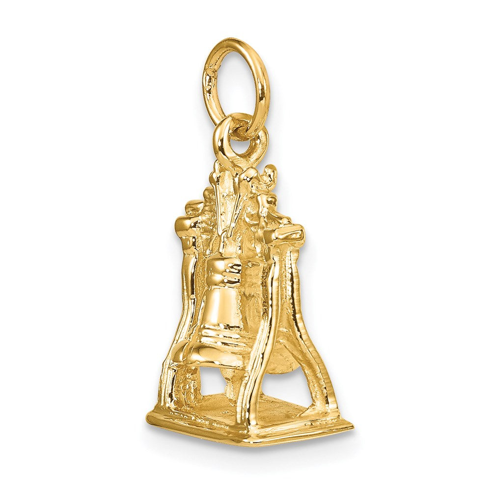 14k Yellow Gold Solid Polished 3-D Liberty Bell Charm