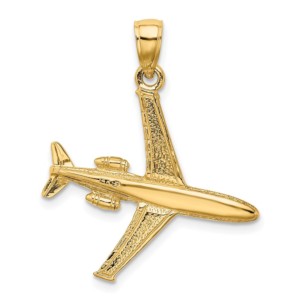 14k Yellow Gold 3-D Jet Charm