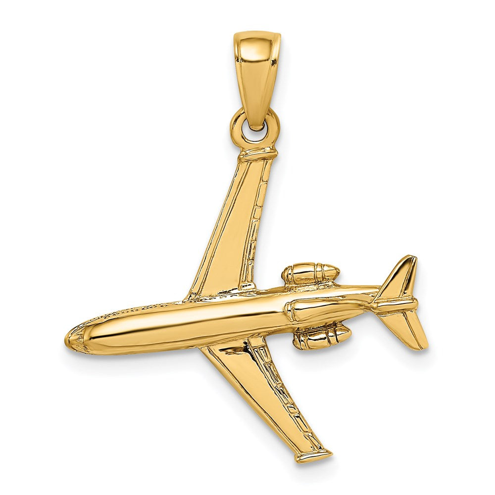 14k Yellow Gold 3-D Jet Charm