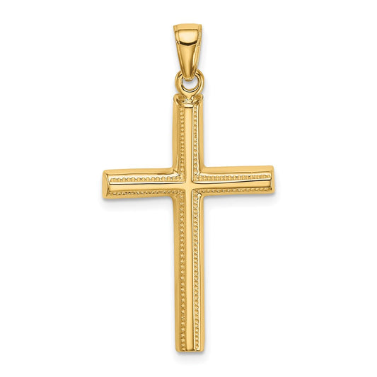 14k Yellow Gold Polished Cross Pendant