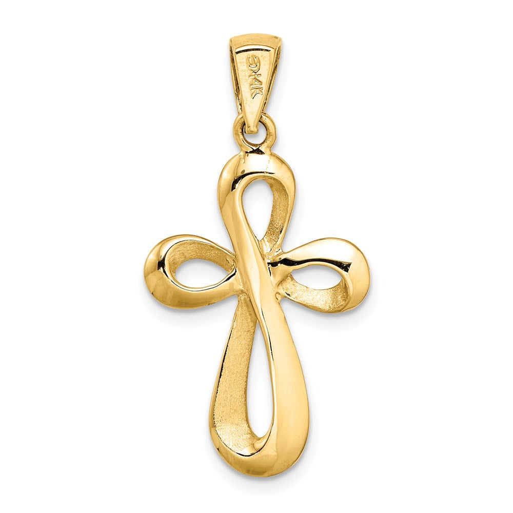 14k Yellow Gold Polished Cross Charm