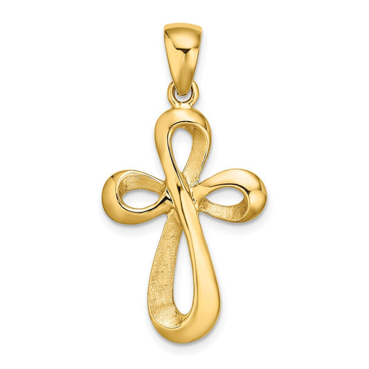 14k Yellow Gold Polished Cross Charm