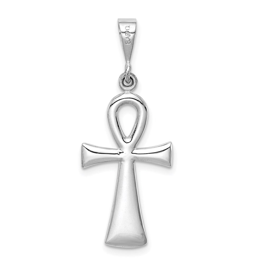 14k White Gold Ankh Cross Pendant