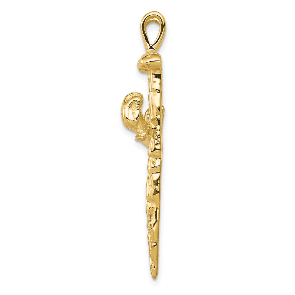 14k Yellow Gold Polished Nail Cross Charm