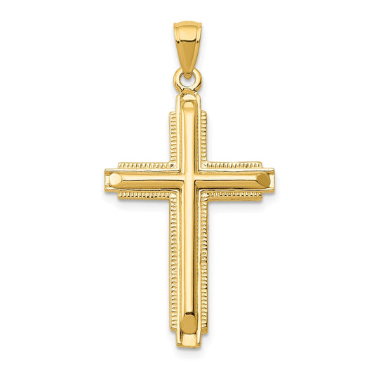 14k Yellow Gold Polished Cross Pendant