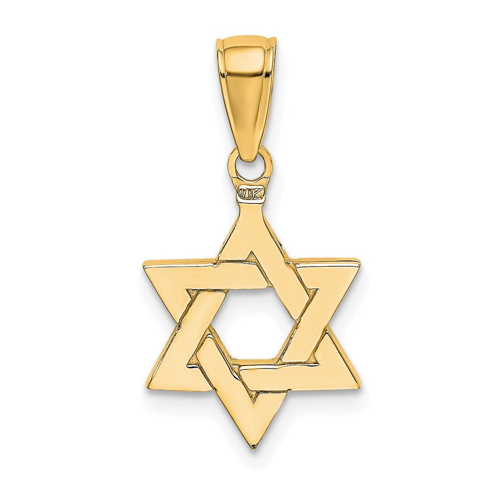 14k Yellow Gold Polished Star of David Pendant