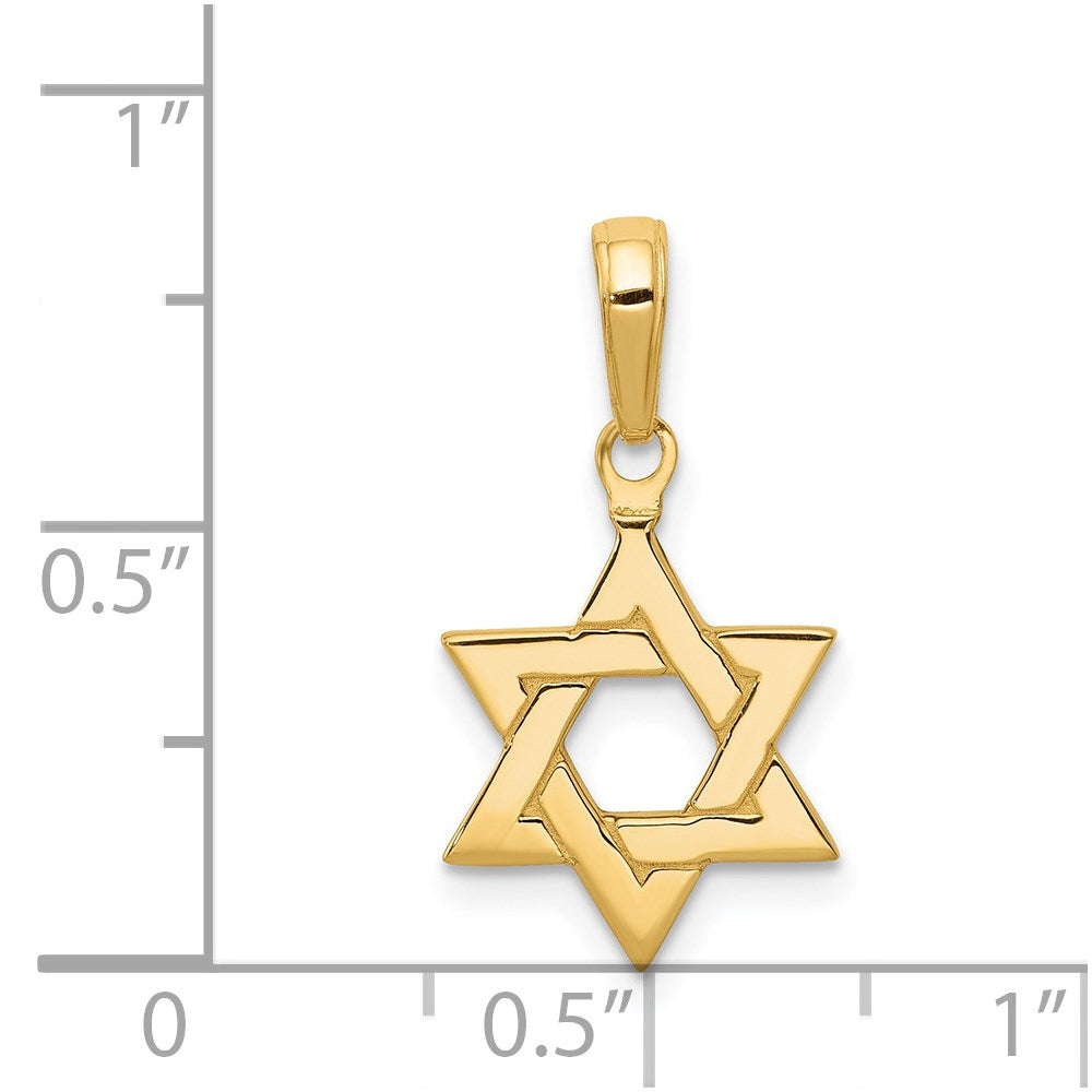 14k Yellow Gold Polished Star of David Pendant