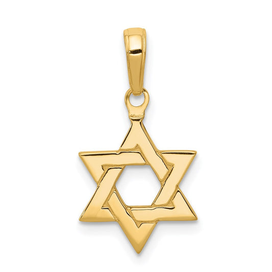 14k Yellow Gold Polished Star of David Pendant