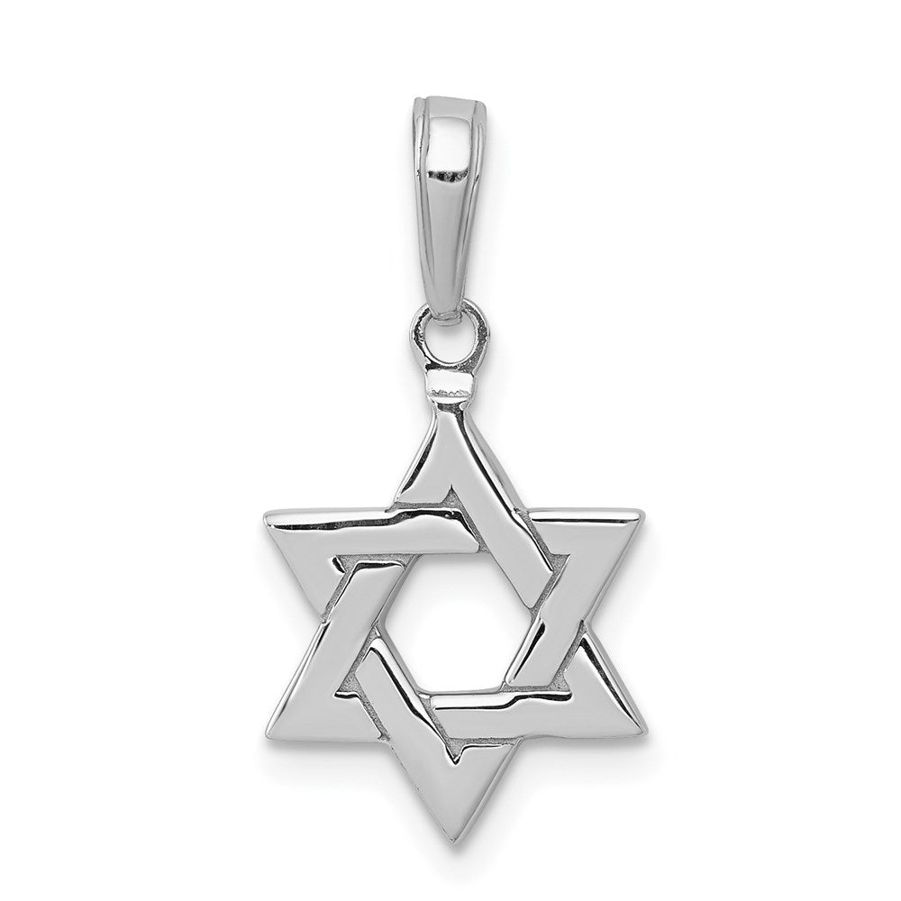 14k White Gold Polished Star of David Pendant