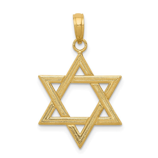 14k Yellow Gold Polished Star of David Pendant