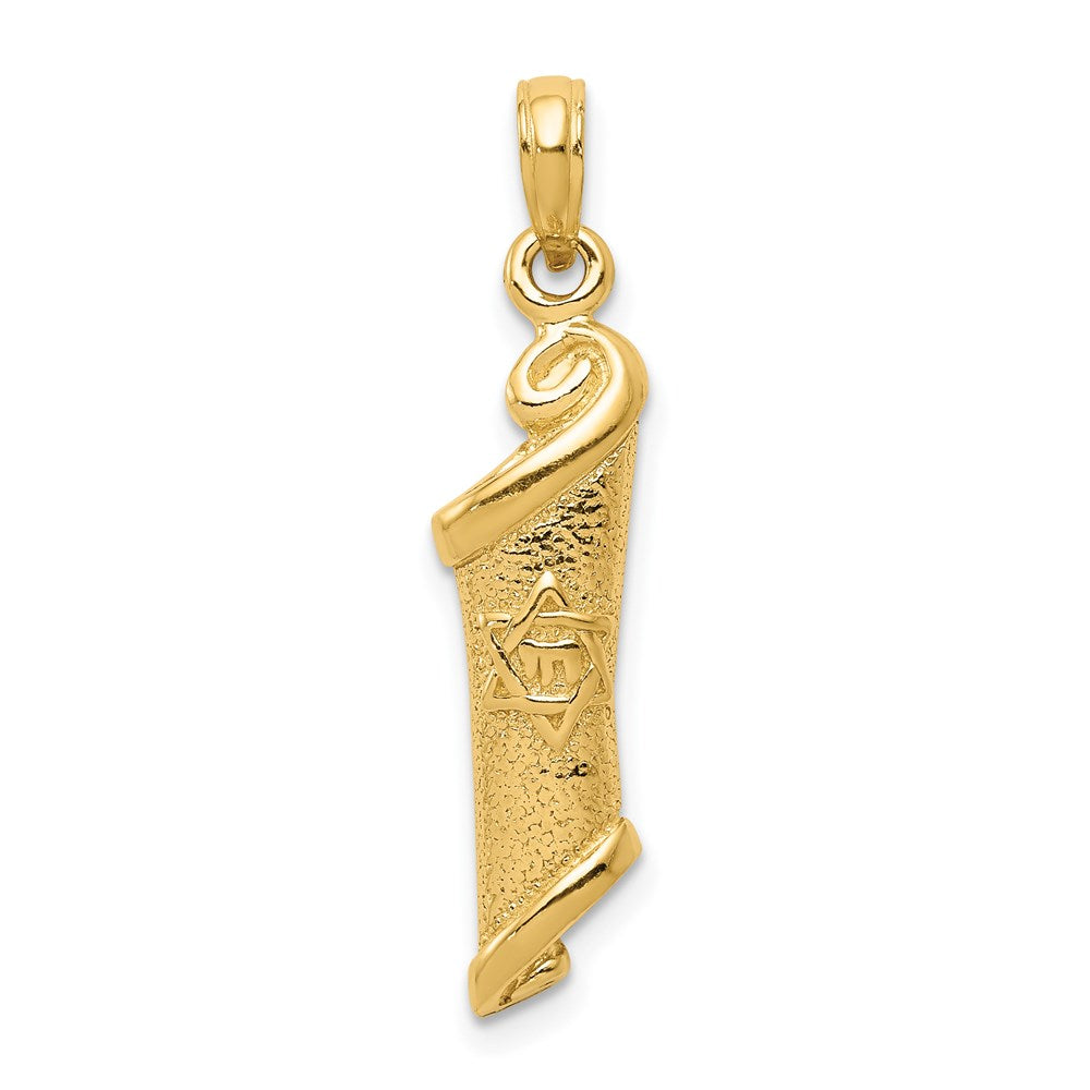 14k Yellow Gold Torah w/Star of David Pendant