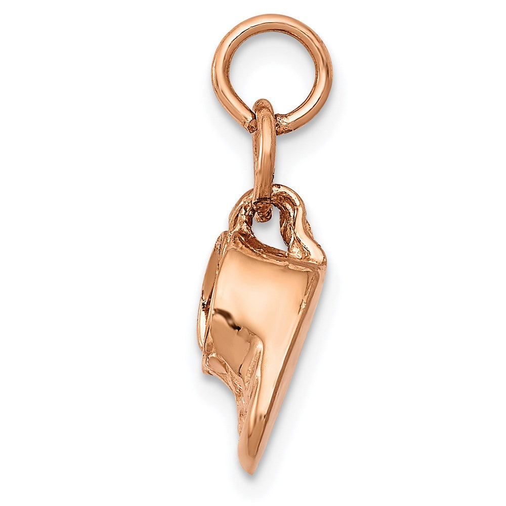 14k Rose Gold 3D Moveable Rose Gold Baby Shoes Charm