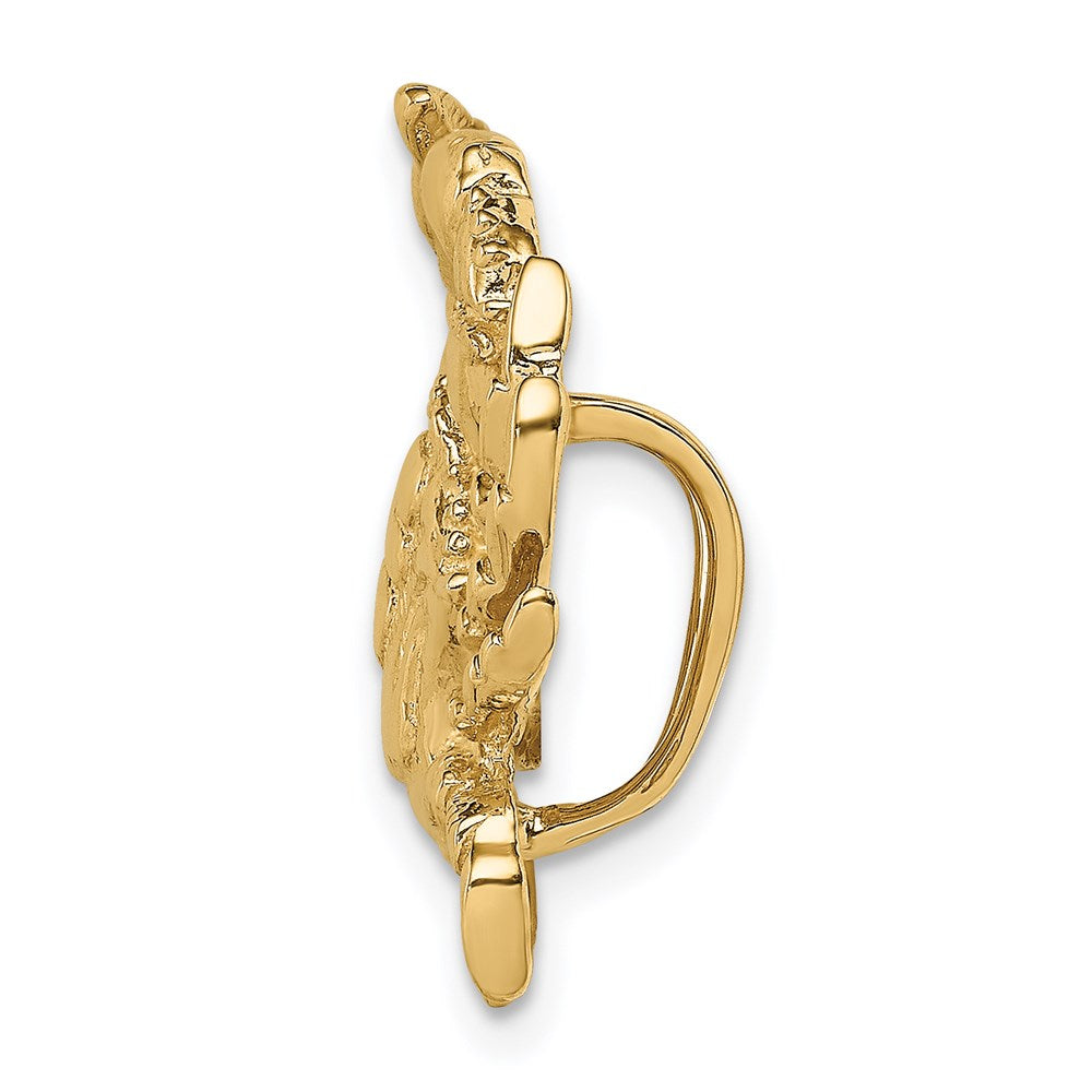 14k Yellow Gold Blue Crab Slide