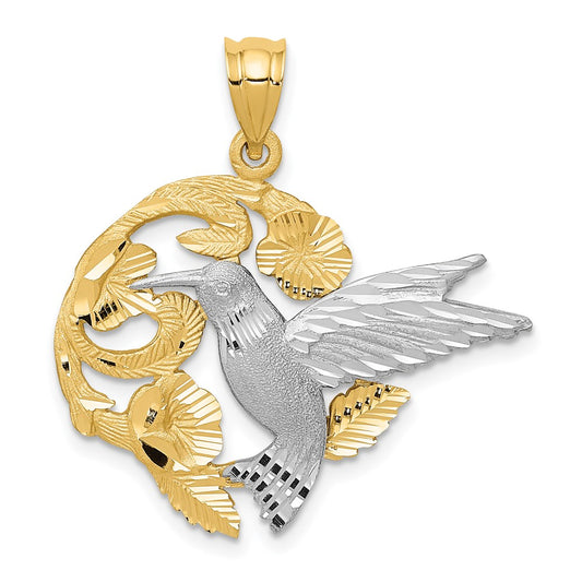 14k Two-tone Gold Two-tone Gold Hummingbird Charm