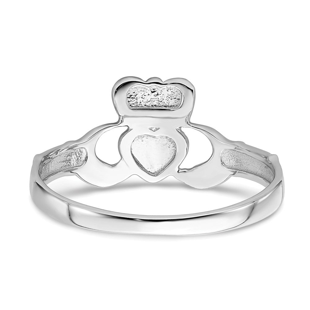 14k White Gold Ladies Claddagh Ring