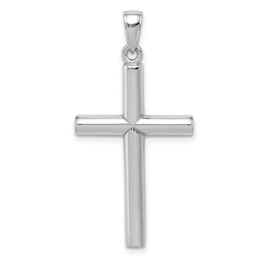 14k White Gold Polished Cross Pendant