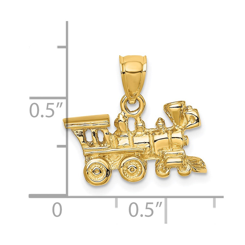 14k Yellow Gold 3-D Locomotive Charm