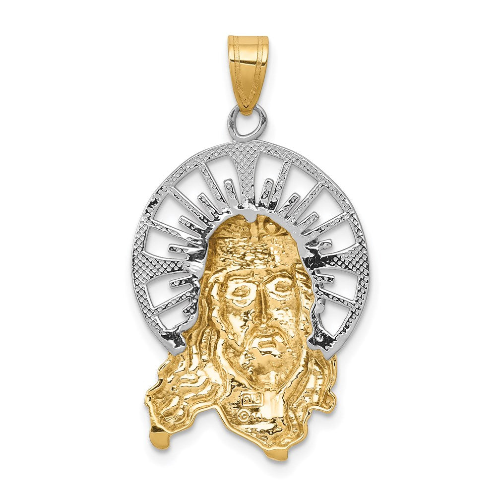 14k Tri-Color Gold Diamond-cut Christ Charm