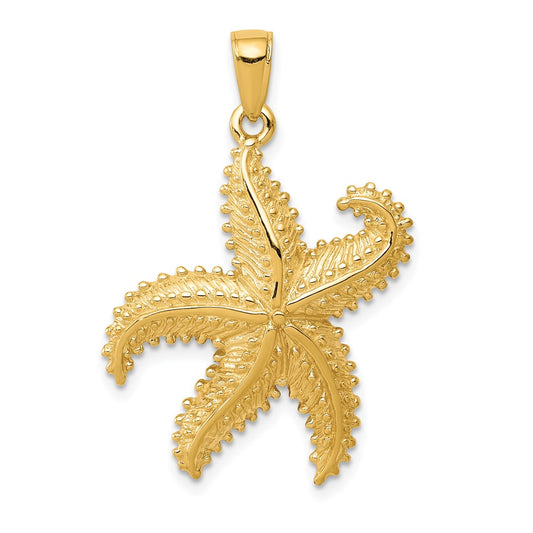 14k Yellow Gold Starfish Pendant