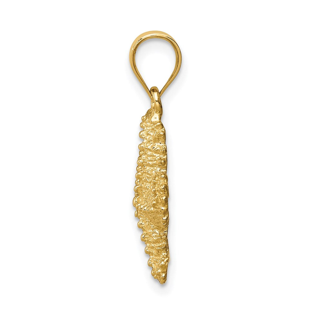 14k Yellow Gold Polished & Textured Starfish Pendant