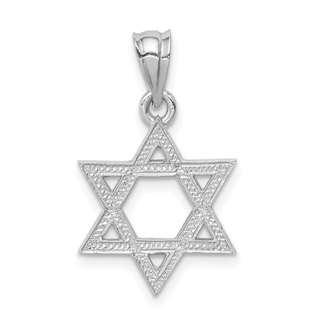 14k White Gold White Polished Star of David Pendant