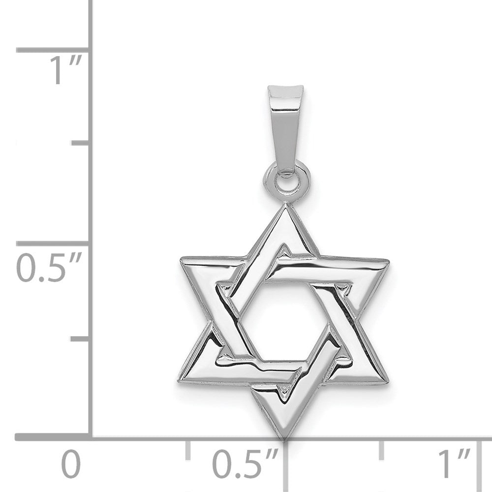 14k White Gold White Polished Star of David Pendant