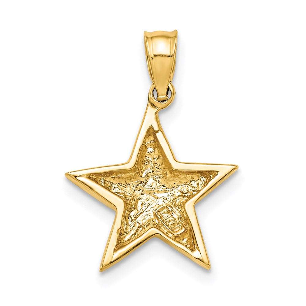 14k Yellow Gold Polished Star Pendant