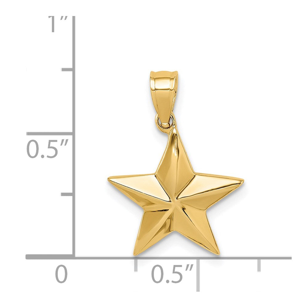 14k Yellow Gold Polished Star Pendant