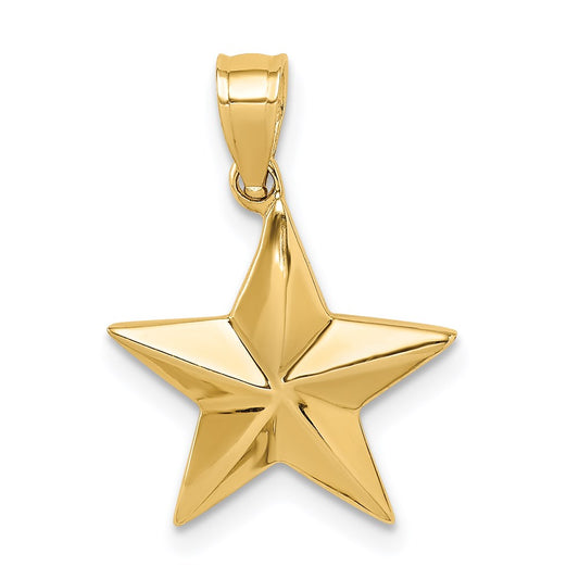 14k Yellow Gold Polished Star Pendant